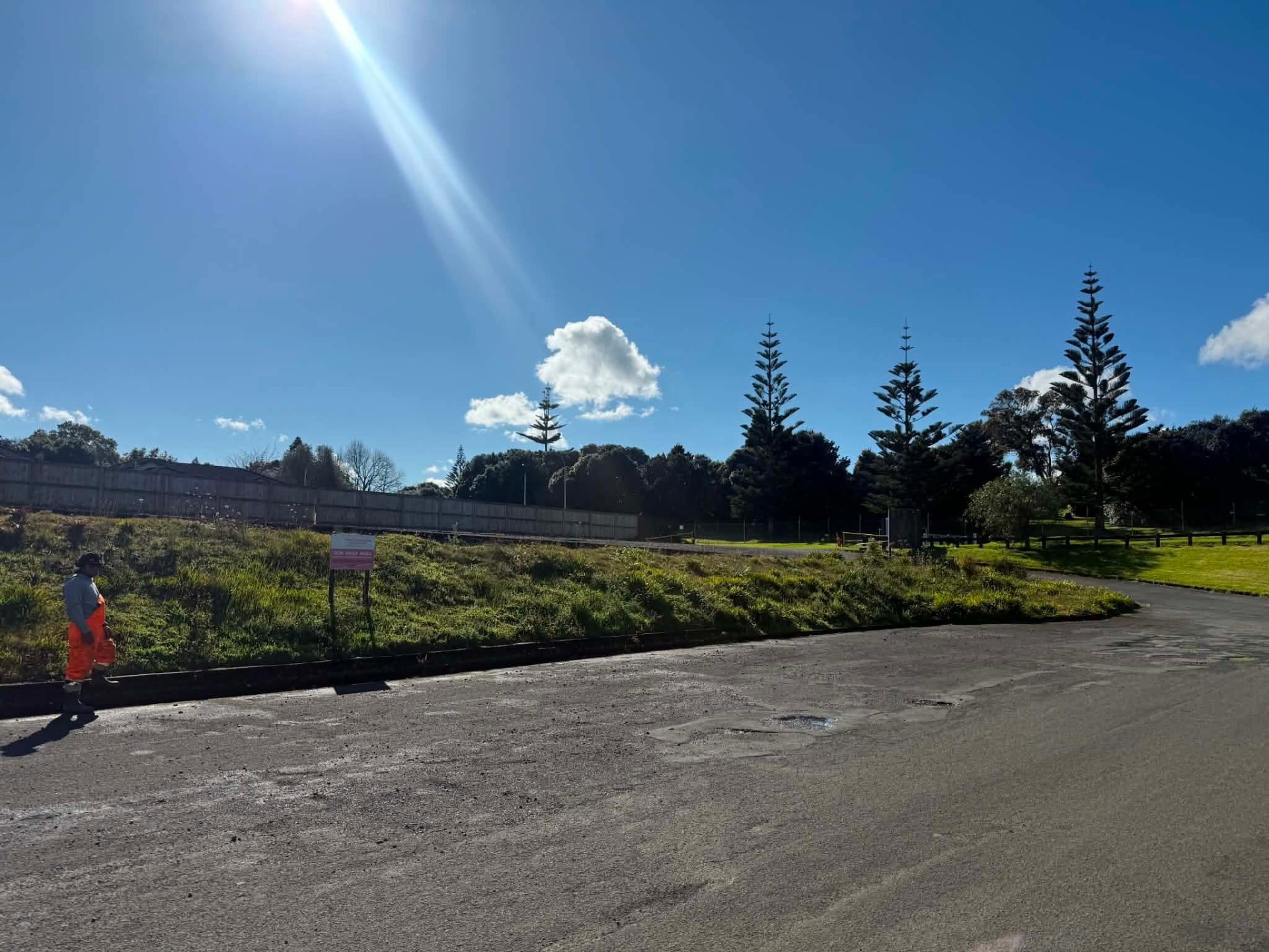 Reserve carpark verge cleared by Tauwhare Lawn Care Services
