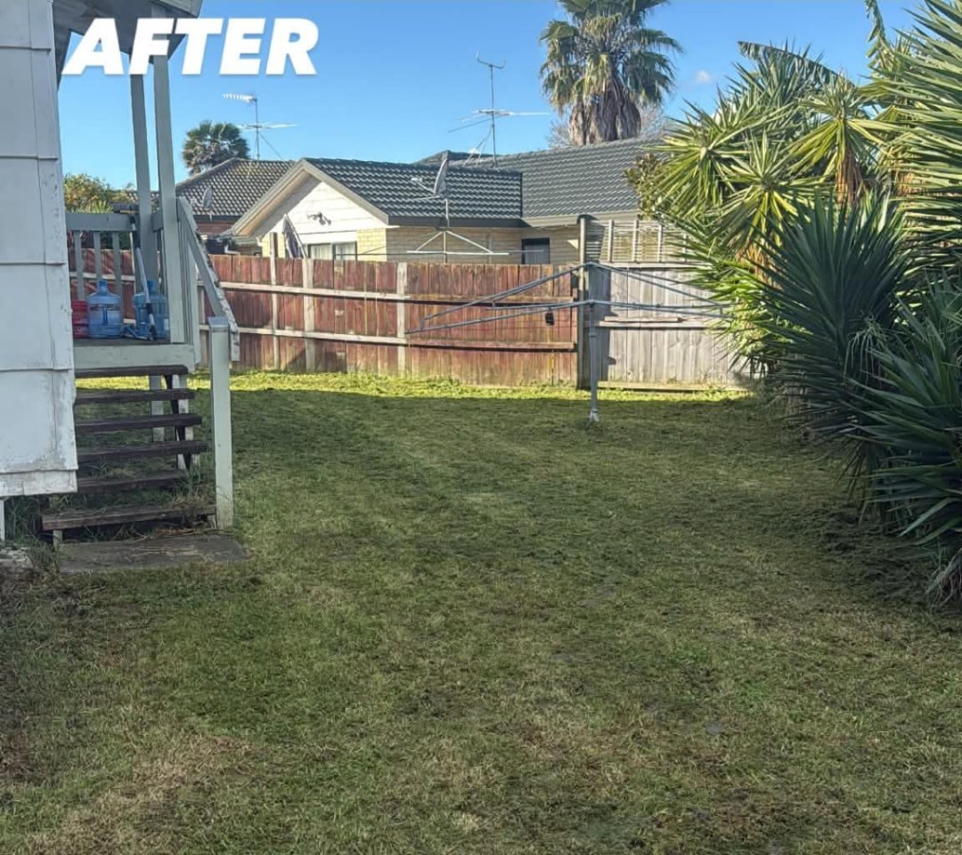 Villa Back Lawn Mow — after professional lawn care by Tauwhare Lawn Care Services