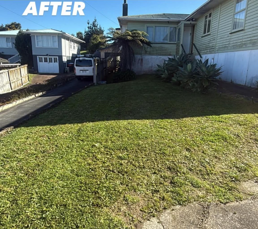 Villa Front Lawn Tidy — after professional lawn care by Tauwhare Lawn Care Services