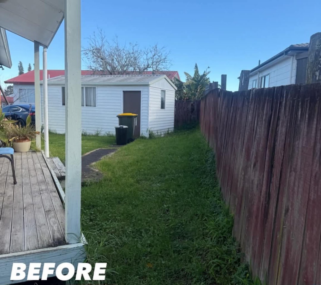 Path & Shed Surround Clean Up — before lawn care work