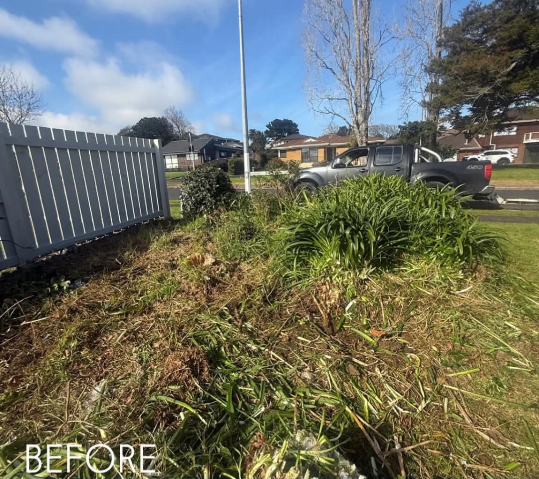 Verge Garden Bed Clearance — before lawn care work