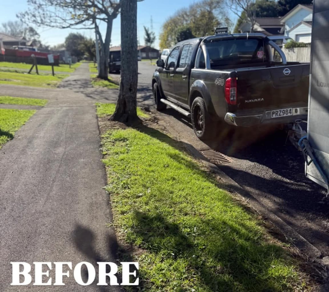 Berm Mow & Edge — before lawn care work