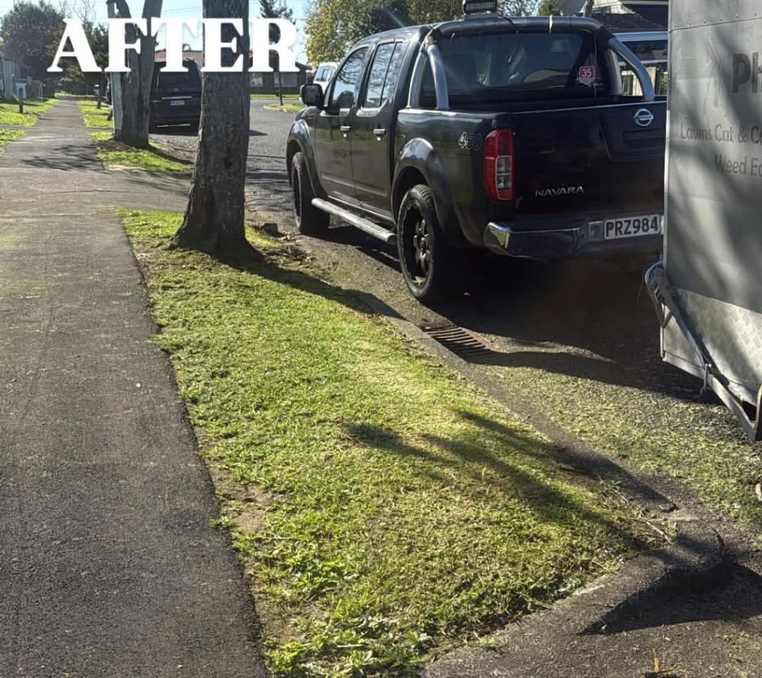 Berm Mow & Edge — after professional lawn care by Tauwhare Lawn Care Services
